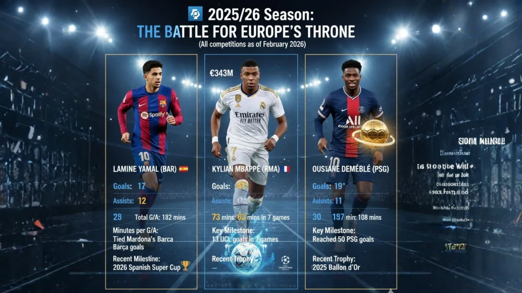 The battle for Europe throne..yamal, dembele, Mbappe