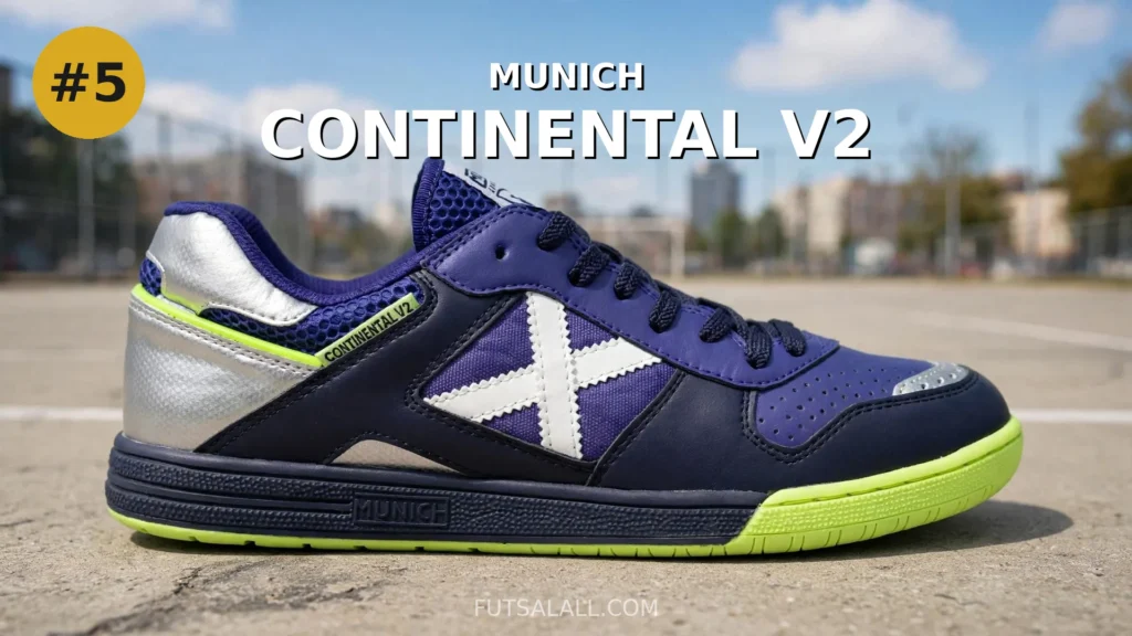 Munich Continental V2 futsal shoe — futsal-specific design for wide feet