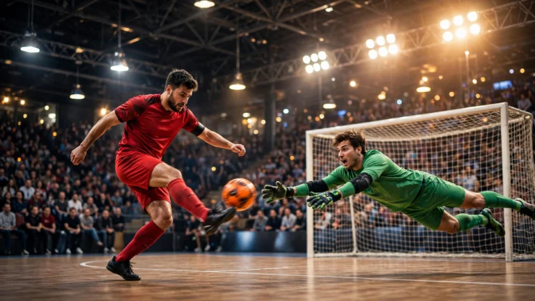 Morocco vs Algeria futsal action at Futsal AFCON 2026 in Rabat