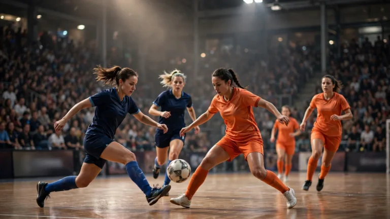Women's futsal match action at UEFA Women's Futsal EURO 2027